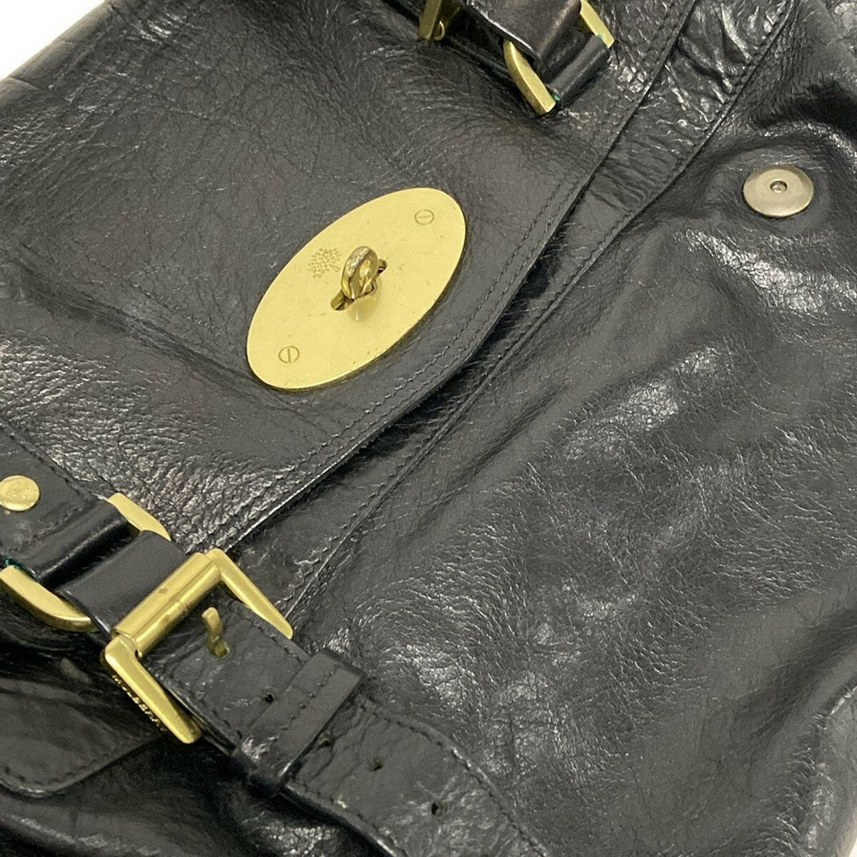 MULBERRY Hand Bag Tote Purse Leather Black Authentic