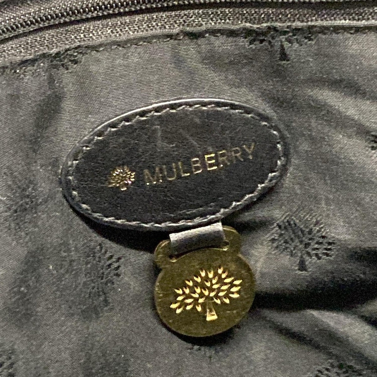 MULBERRY Hand Bag Tote Purse Leather Black Authentic