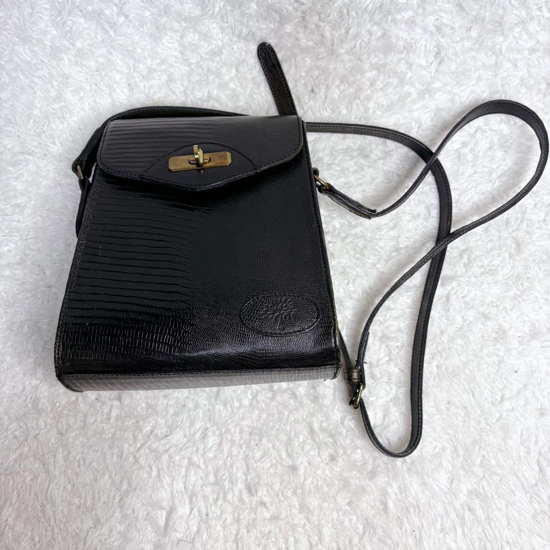 MULBERRY Shoulder Bag Purse Leather Black Authentic