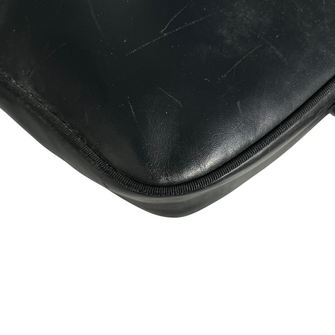 Salvatore Ferragamo Shoulder Bag Purse Gancini Leather Authentic Black