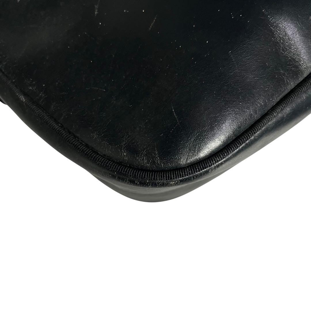 Salvatore Ferragamo Shoulder Bag Purse Gancini Leather Authentic Black