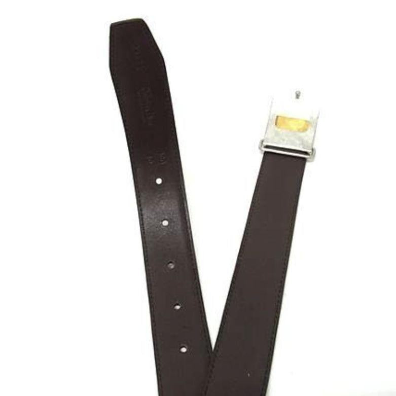 Christian Dior Men's Belt Logo Leather Black Brown Authentic