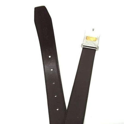 Christian Dior Men's Belt Logo Leather Black Brown Authentic