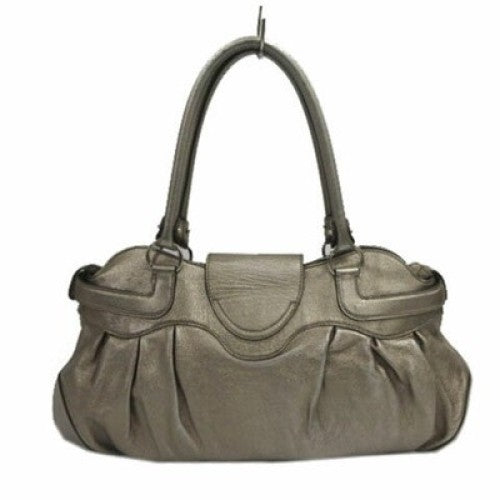 Salvatore Ferragamo Hand Bag Tote Purse Gancini Leather Champagne Gold Authentic
