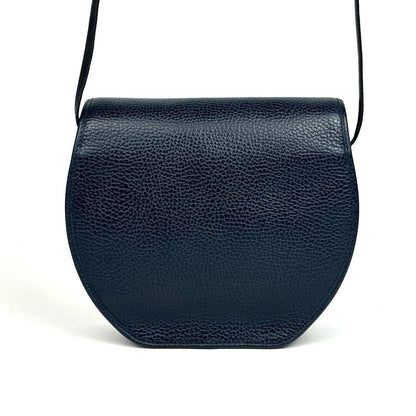 Christian Dior Shoulder Bag Purse CD Leather Navy Authentic