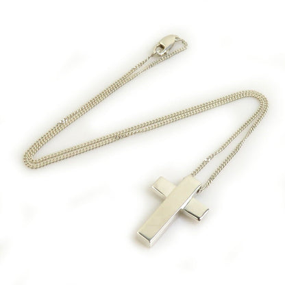 GUCCI Necklace Pendant Cross Silver 925 Unisex Accessory Authentic