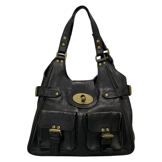 MULBERRY Hand Bag Tote Purse Leather Black Authentic