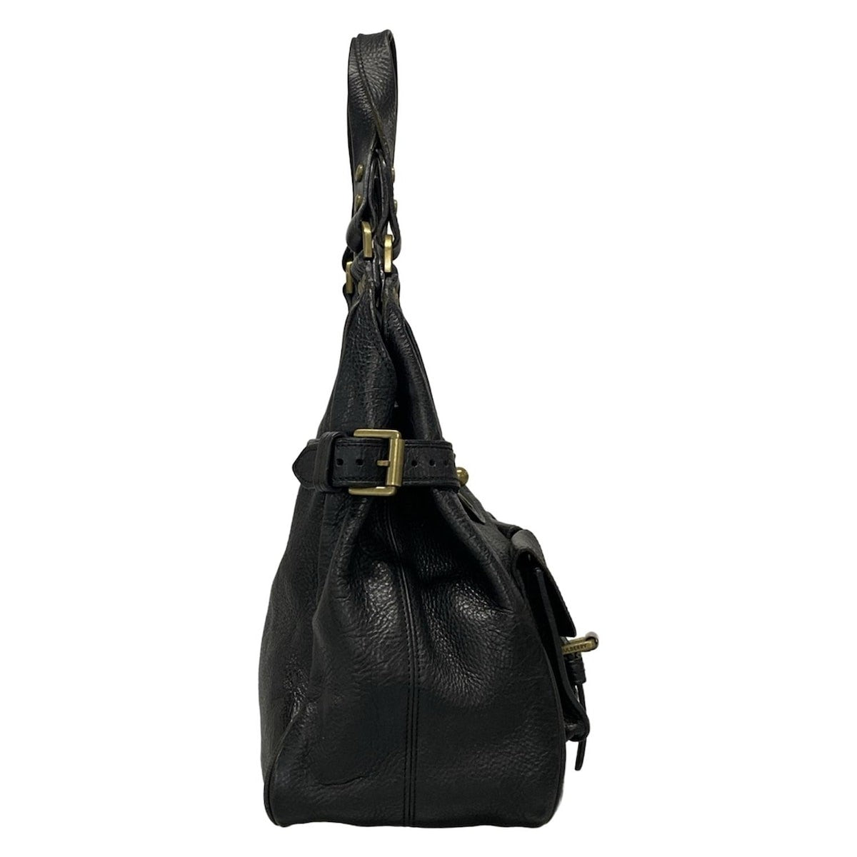 MULBERRY Hand Bag Tote Purse Leather Black Authentic