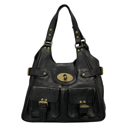MULBERRY Hand Bag Tote Purse Leather Black Authentic