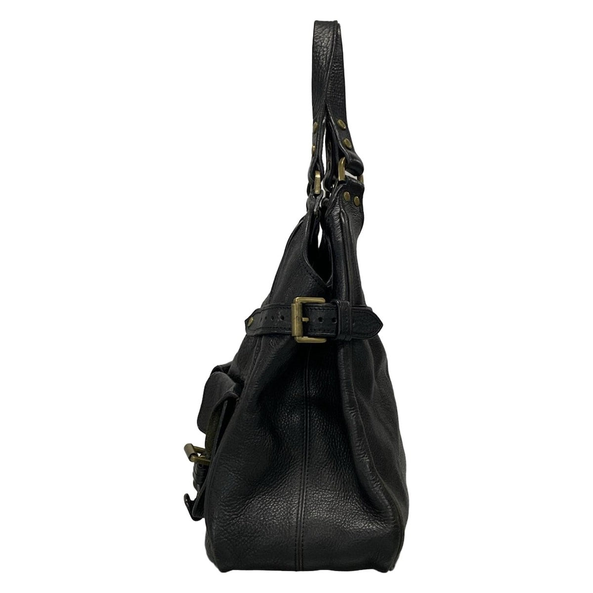 MULBERRY Hand Bag Tote Purse Leather Black Authentic