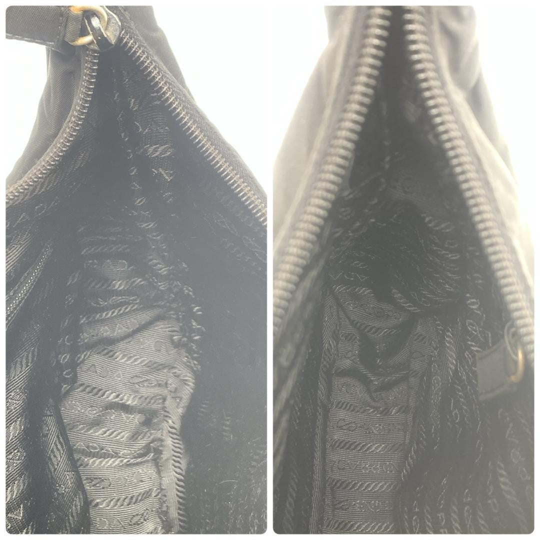 PRADA Hand Bag Tote Purse Logo Nylon Black Authentic