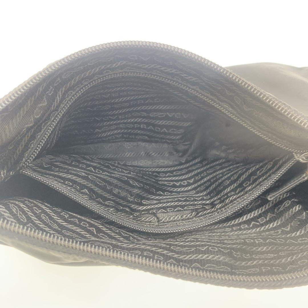 PRADA Hand Bag Tote Purse Logo Nylon Black Authentic