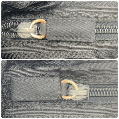 PRADA Hand Bag Tote Purse Logo Nylon Black Authentic