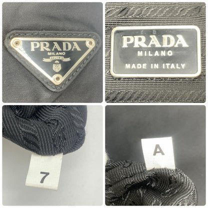 PRADA Hand Bag Tote Purse Logo Nylon Black Authentic