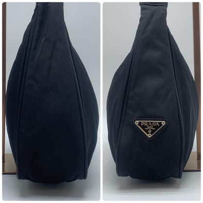 PRADA Hand Bag Tote Purse Logo Nylon Black Authentic