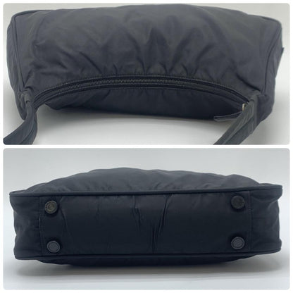 PRADA Hand Bag Tote Purse Logo Nylon Black Authentic