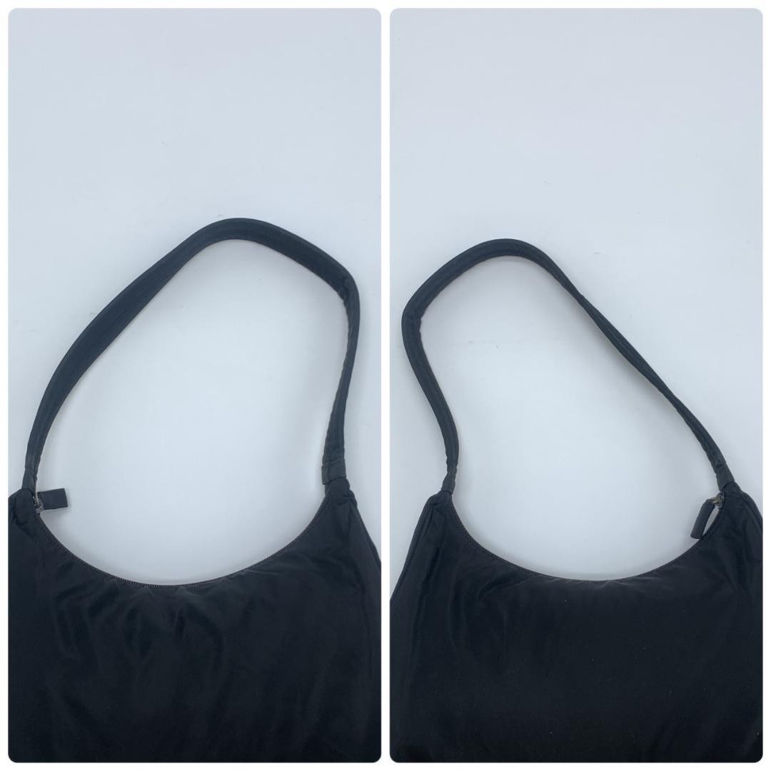PRADA Hand Bag Tote Purse Logo Nylon Black Authentic