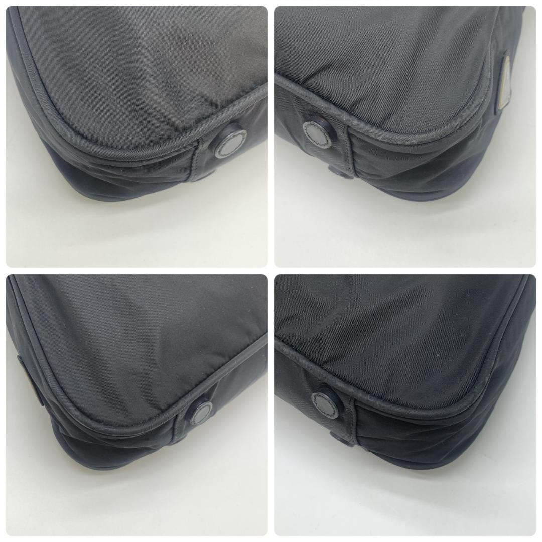 PRADA Hand Bag Tote Purse Logo Nylon Black Authentic