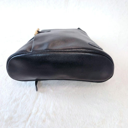 Longchamp Hand Shoulder Bag Tote Purse Leather Black Authentic