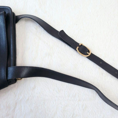 Longchamp Hand Shoulder Bag Tote Purse Leather Black Authentic