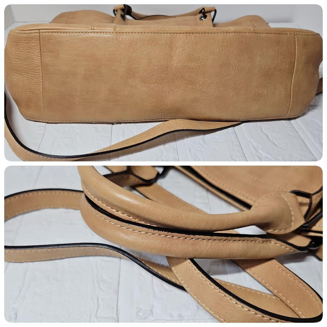 Longchamp Hand Shoulder Bag Tote Purse 2way Camel Authentic