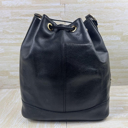 BURBERRY Shoulder Bag Purse Nova Check Leather Black Authentic