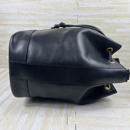BURBERRY Shoulder Bag Purse Nova Check Leather Black Authentic