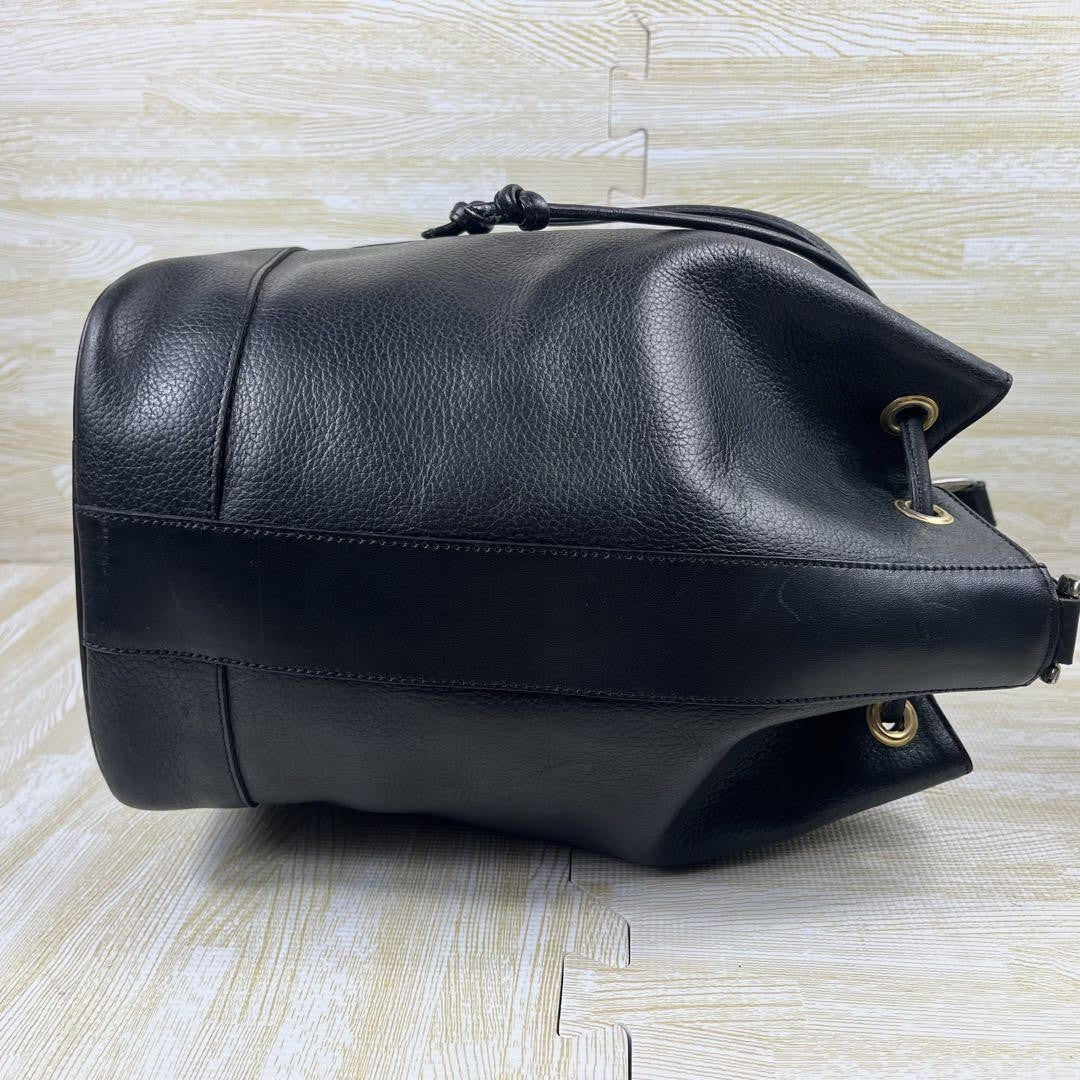 BURBERRY Shoulder Bag Purse Nova Check Leather Black Authentic