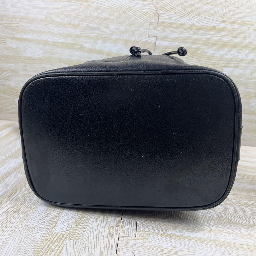 BURBERRY Shoulder Bag Purse Nova Check Leather Black Authentic