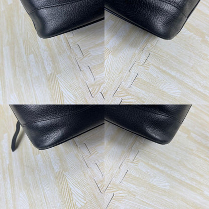 BURBERRY Shoulder Bag Purse Nova Check Leather Black Authentic