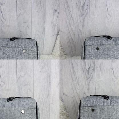 BURBERRY BLUE LABEL Hand Bag Tote Purse Mini Boston Bag Gray Black Authentic