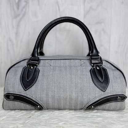 BURBERRY BLUE LABEL Hand Bag Tote Purse Mini Boston Bag Gray Black Authentic