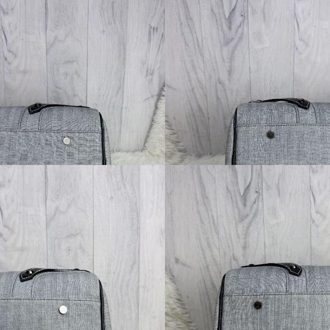 BURBERRY BLUE LABEL Hand Bag Tote Purse Mini Boston Bag Gray Black Authentic