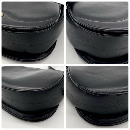 BURBERRYS Shoulder Bag Purse Nova Check Leather Black Authentic