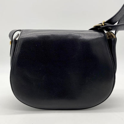 BURBERRYS Shoulder Bag Purse Nova Check Leather Black Authentic