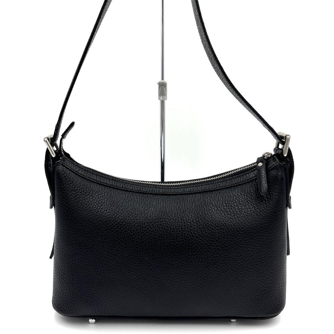 BURBERRY Shoulder Bag Purse Nova Check Leather Black Authentic
