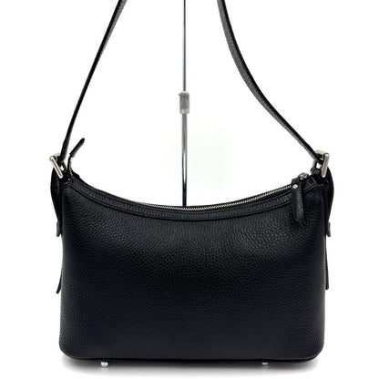 BURBERRY Shoulder Bag Purse Nova Check Leather Black Authentic
