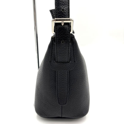 BURBERRY Shoulder Bag Purse Nova Check Leather Black Authentic