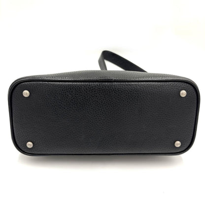 BURBERRY Shoulder Bag Purse Nova Check Leather Black Authentic