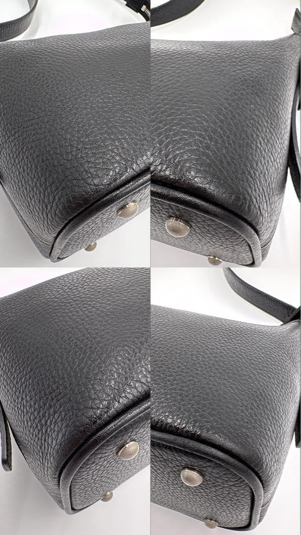 BURBERRY Shoulder Bag Purse Nova Check Leather Black Authentic