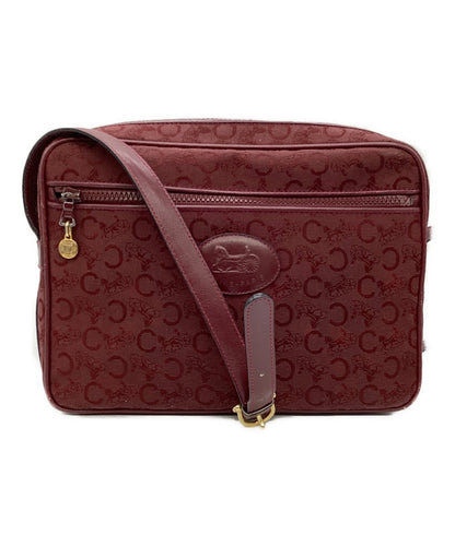 OLD CELINE Shoulder Bag Purse C Macadam Burgundy Authentic