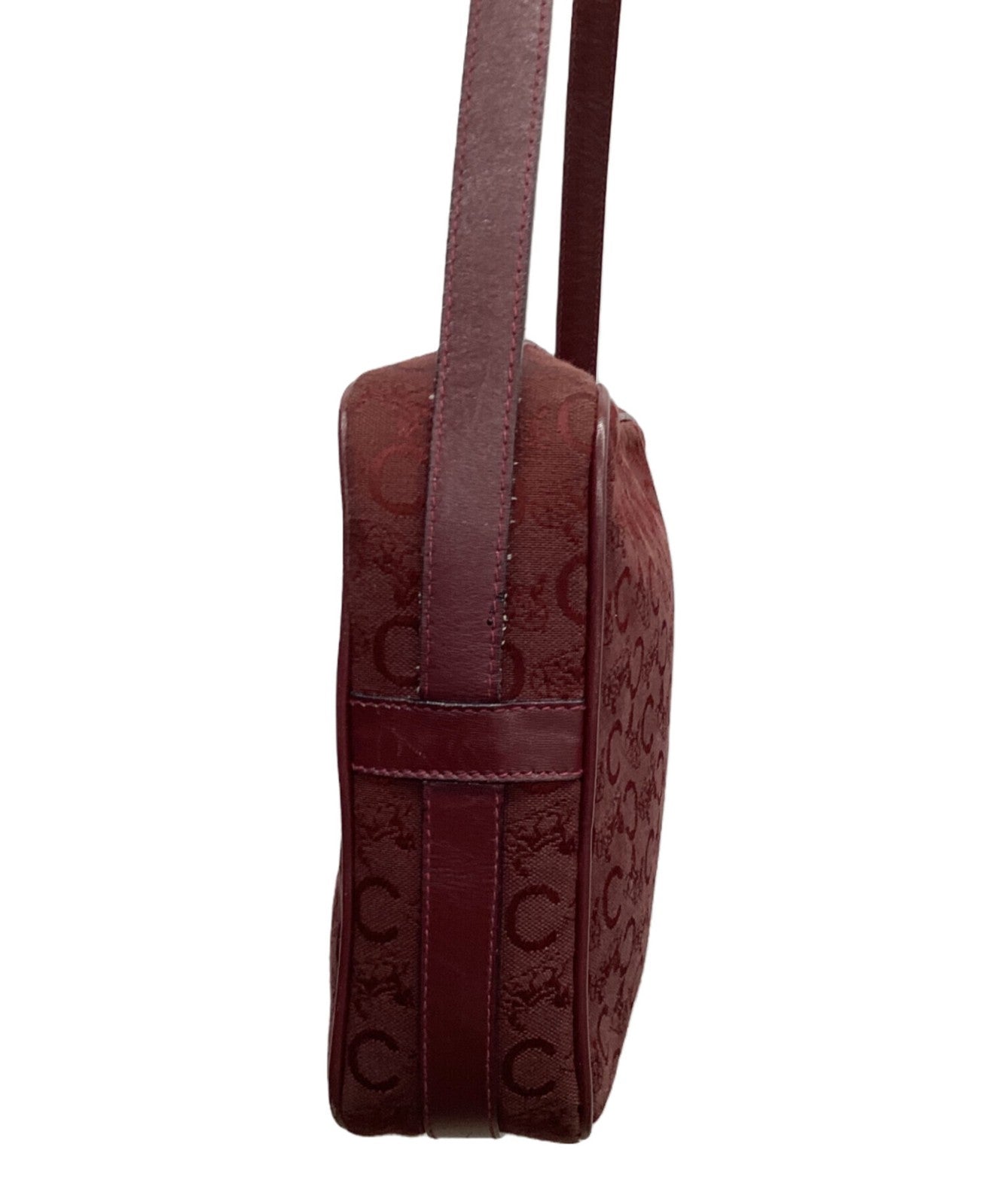 OLD CELINE Shoulder Bag Purse C Macadam Burgundy Authentic