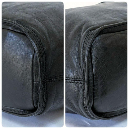 LOEWE Shoulder Bag Purse Anagram Leather Black Authentic