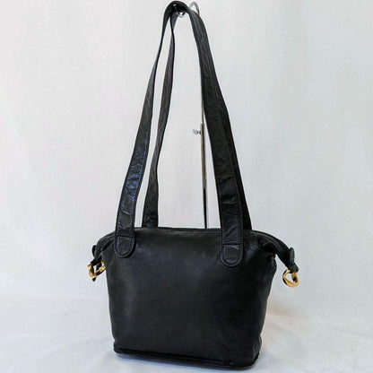 LOEWE Shoulder Bag Purse Anagram Leather Black Authentic