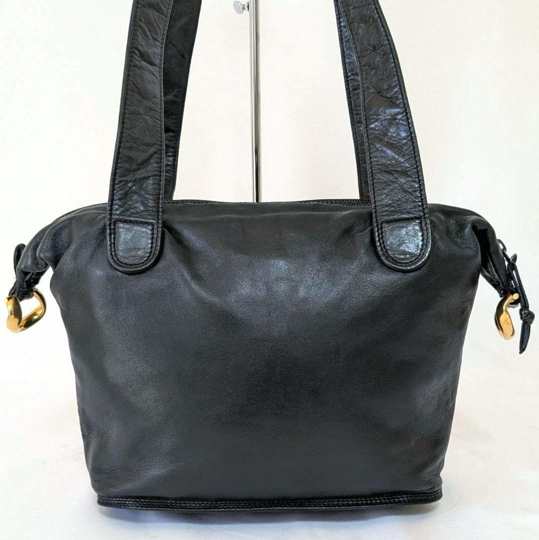 LOEWE Shoulder Bag Purse Anagram Leather Black Authentic