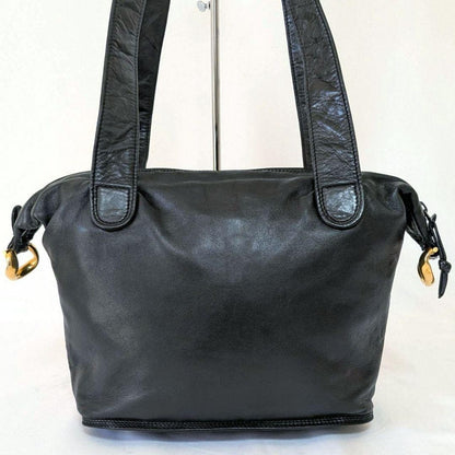 LOEWE Shoulder Bag Purse Anagram Leather Black Authentic