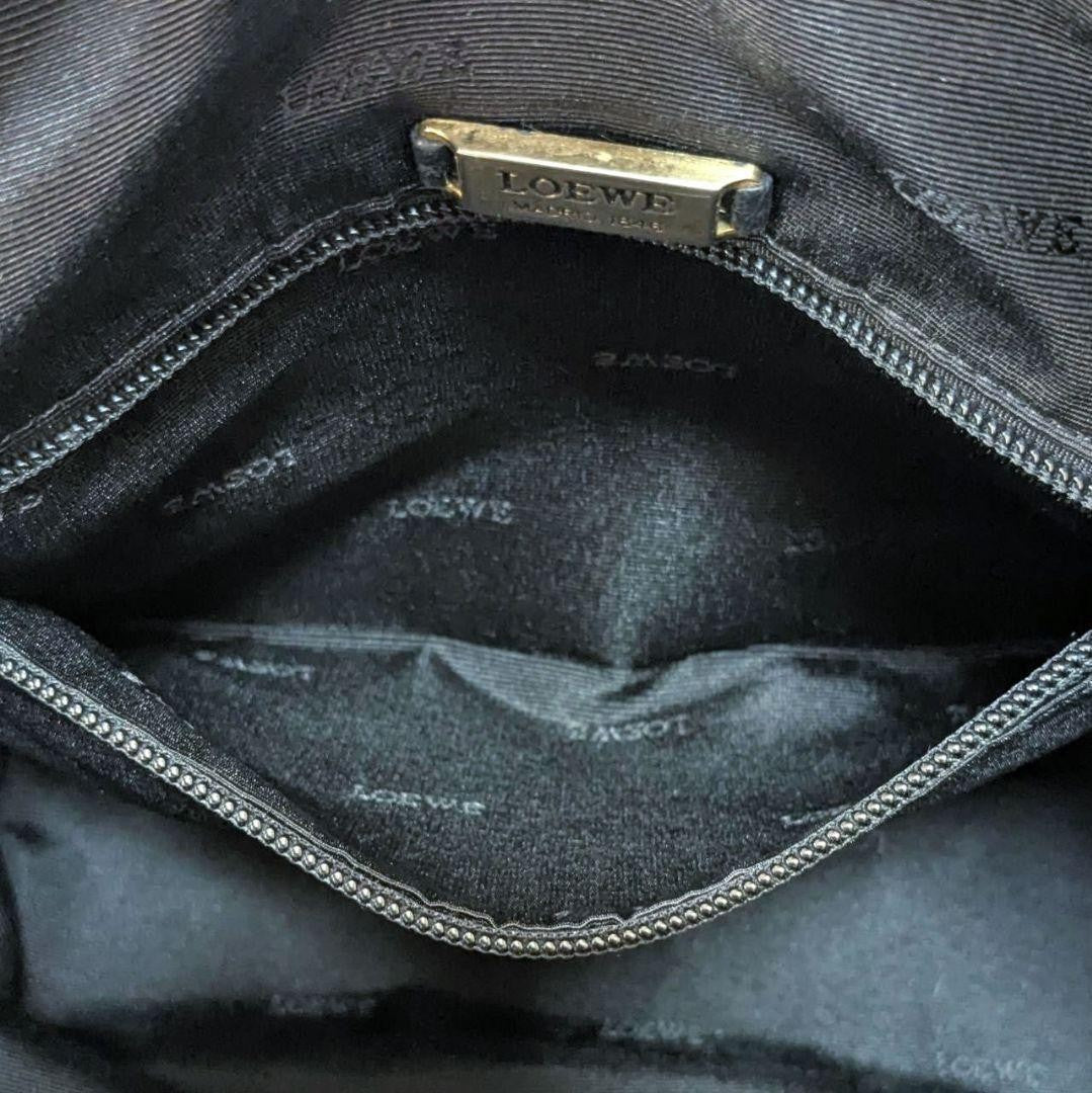 LOEWE Shoulder Bag Purse Anagram Leather Black Authentic