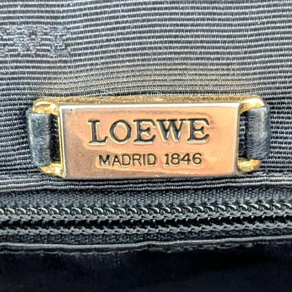 LOEWE Shoulder Bag Purse Anagram Leather Black Authentic