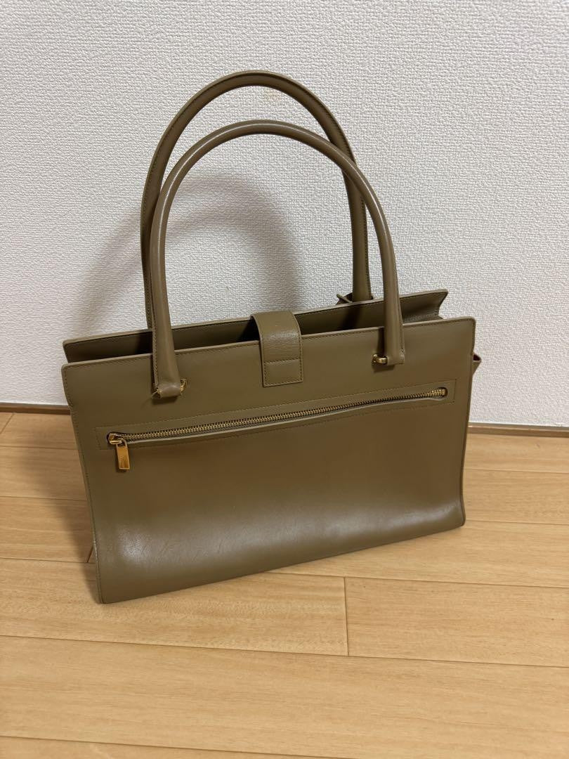 Salvatore Ferragamo Hand Bag Tote Purse Gancini Leather Beige Authentic
