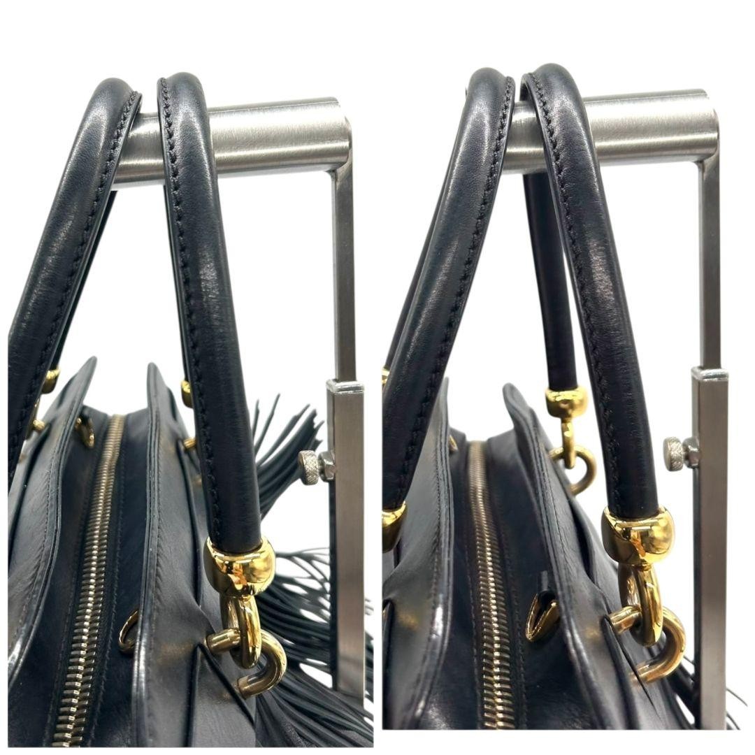 TOD'S Hand Bag Tote Purse Leather Black Authentic